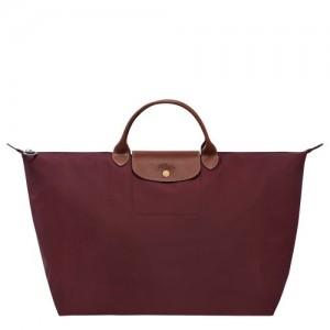 Burgundy - Recycled canvas Longchamp Le Pliage Original S Women Travel Bags | AU8105IL