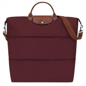 Burgundy - Recycled canvas Longchamp Le Pliage Original expandable Women Travel Bags | AU8118YX