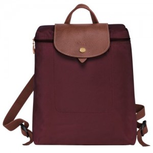 Burgundy - Recycled canvas Longchamp Le Pliage Original M Men Backpacks | AU8874LI