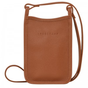 Caramel - Leather Longchamp Le FoulonnÉ 1 Men Phone Case | AU9108IL