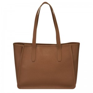 Caramel - Leather Longchamp Le FoulonnÉ L Tote Women Shoulder Bags | AU7540QM