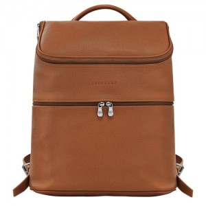 Caramel - Leather Longchamp Le FoulonnÉ Men Backpacks | AU8857JP