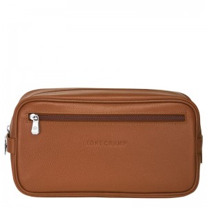 Caramel - Leather Longchamp Le FoulonnÉ Men Toiletry Bags | AU9254EB