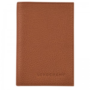 Caramel - Leather Longchamp Le FoulonnÉ Passport cover Men Pouches | AU9122CT