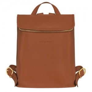 Caramel - Leather Longchamp Le FoulonnÉ Women Backpacks | AU7663LI