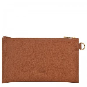 Caramel - Leather Longchamp Le FoulonnÉ Women Pouches | AU7926CT