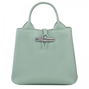 Celadon - Leather Longchamp Le Roseau S Women Handbag | AU7308NW