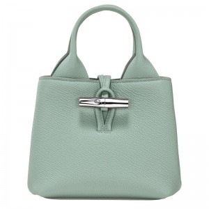 Celadon - Leather Longchamp Le Roseau XS Women Handbag | AU7300ZU