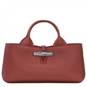 Chestnut - Leather Longchamp Le Roseau S Women Handbag | AU7291AH