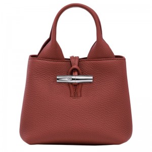 Chestnut - Leather Longchamp Le Roseau XS Women Handbag | AU7298KO