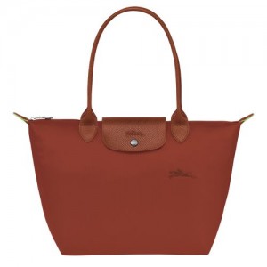 Chestnut - Recycled canvas Longchamp Le Pliage Green M Tote Women Shoulder Bags | AU7595EB