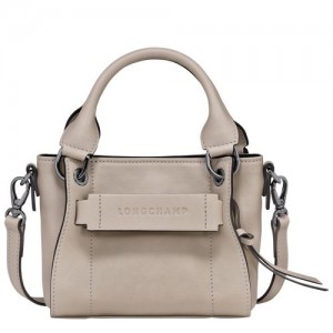 Clay - Leather Longchamp 3D XS Handbag Women Mini Bags | AU7141JP