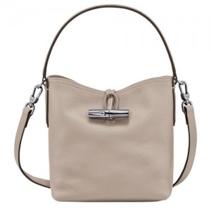 Clay - Leather Longchamp Le Roseau Essential XS Bucket Women Mini Bags | AU7134PJ