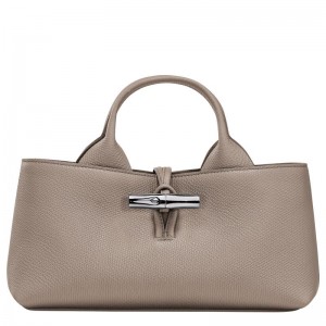 Clay - Leather Longchamp Le Roseau S Women Handbag | AU7293DF