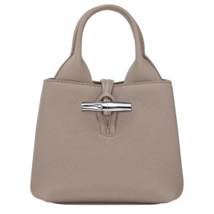 Clay - Leather Longchamp Le Roseau XS Women Handbag | AU7301XY