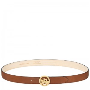 Cognac - Leather Longchamp Box-Trot Women Belts | AU8347MQ