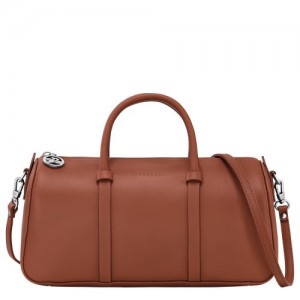 Cognac - Leather Longchamp Daylong M Women Handbag | AU7373SG