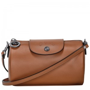 Cognac - Leather Longchamp Le Pliage Xtra XS Crossbody Women Mini Bags | AU7112DF