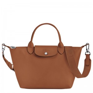 Cognac - Leather Longchamp Le Pliage Xtra S Women Handbag | AU7189DF