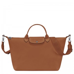 Cognac - Leather Longchamp Le Pliage Xtra L Women Handbag | AU7201NW