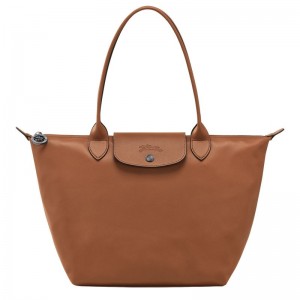 Cognac - Leather Longchamp Le Pliage Xtra M Tote Women Shoulder Bags | AU7562CT