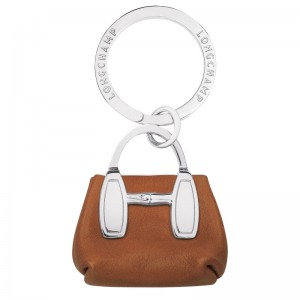 Cognac - Leather Longchamp Le Roseaus Women Key Rings | AU8043KO