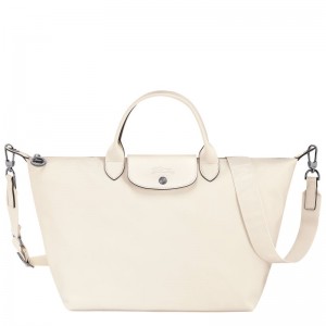 Ecru - Leather Longchamp Le Pliage Xtra L Women Handbag | AU7202MQ