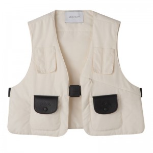 Ecru - Technical canvas Longchamp Women Vest | AU8644SG