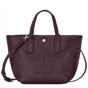 Eggplant - Leather Longchamp Essential XS Handbag Women Mini Bags | AU7040ZU