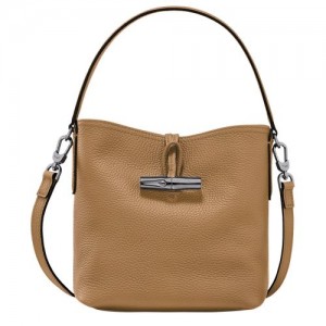 Fawn - Leather Longchamp Le Roseau Essential XS Bucket Women Mini Bags | AU7135AH