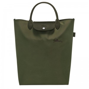 Forest - Canvas Longchamp Le Pliage Green M Tote Men Handbag | AU8906FD