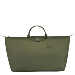 Forest - Recycled canvas Longchamp Le Pliage Green M Women Travel Bags | AU8128HA