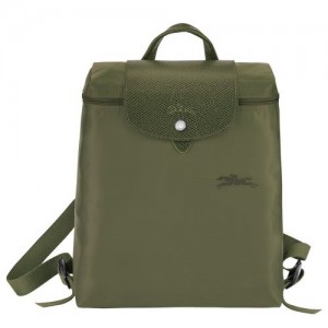 Forest - Recycled canvas Longchamp Le Pliage Green M Women Backpacks | AU7667VR