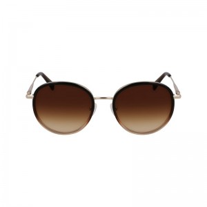 Gold/Brown - Metal Longchamp Women Sunglasses | AU8461HA