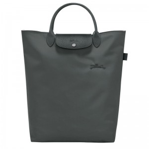 Graphite - Canvas Longchamp Le Pliage Green M Tote Men Handbag | AU8903AH