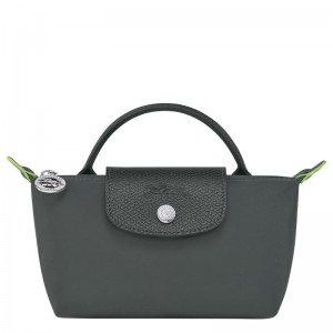 Graphite - Recycled canvas Longchamp Le Pliage Green with handle Women Pouches | AU7952TC