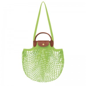 Green Light - Canvas Longchamp Le Pliage Filet L Mesh Women Handbag | AU7203MQ