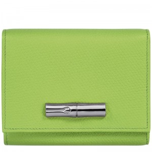 Green Light - Leather Longchamp Le Roseau Women Wallets | AU7864SG