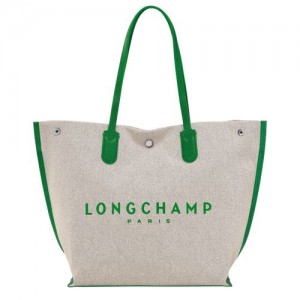 Green - Canvas Longchamp Essential L Tote Women Shoulder Bags | AU7576JP