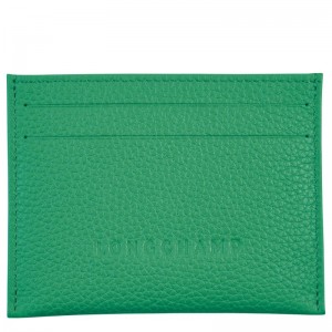 Green - Leather Longchamp Le FoulonnÉ Men Card Holder | AU9053TC