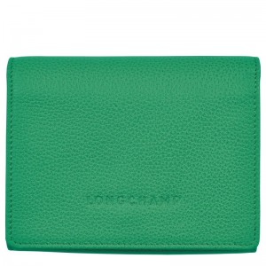 Green - Leather Longchamp Le FoulonnÉ Women Wallets | AU7853QM