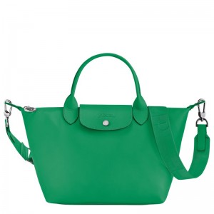 Green - Leather Longchamp Le Pliage Xtra S Women Handbag | AU7190FD