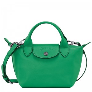 Green - Leather Longchamp Le Pliage Xtra XS Women Handbag | AU7197XY