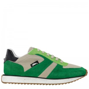 Green - Leather Longchamp Women Sneakers | AU8724DF