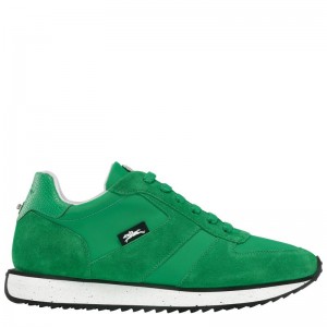 Green - Leather Longchamp Women Sneakers | AU8726AH