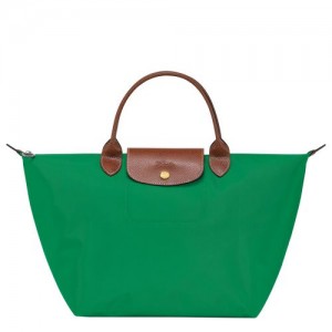 Green - Recycled canvas Longchamp Le Pliage Original M Women Handbag | AU7328TC