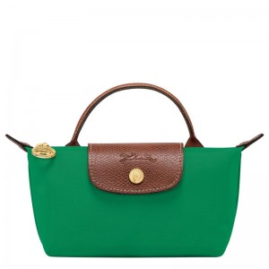 Green - Recycled canvas Longchamp Le Pliage Original with handle Women Pouches | AU7944DF