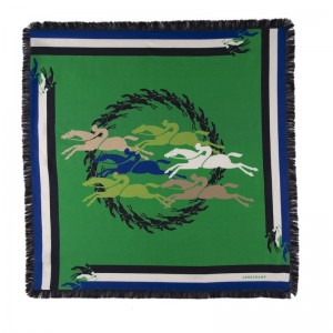 Green - Silk Longchamp Jumping Silk 70 Women Scarves | AU8288ZU