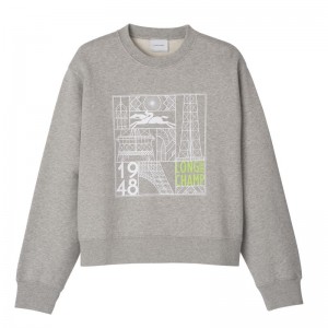 Grey - Jersey Longchamp Women Sweatshirt | AU8579WN