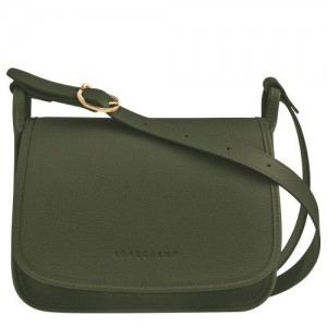 Khaki - Leather Longchamp Le FoulonnÉ M Women Crossbody Bags | AU7502FD